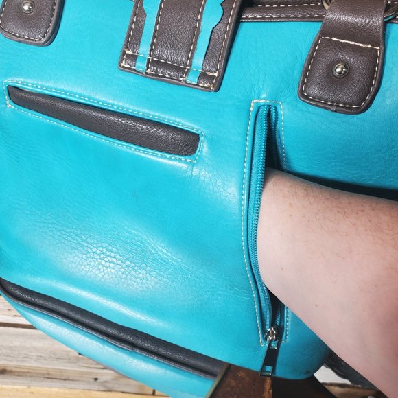 Conceal Carry Handbag-Western Style, Rinestone, Crystal, Embroidery Accents - Picture 2 of 13